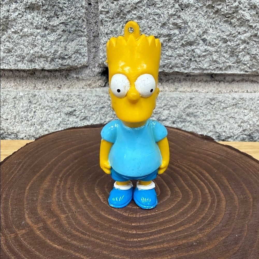 Vintage 1990 Yellow Bart Simpson key Fob